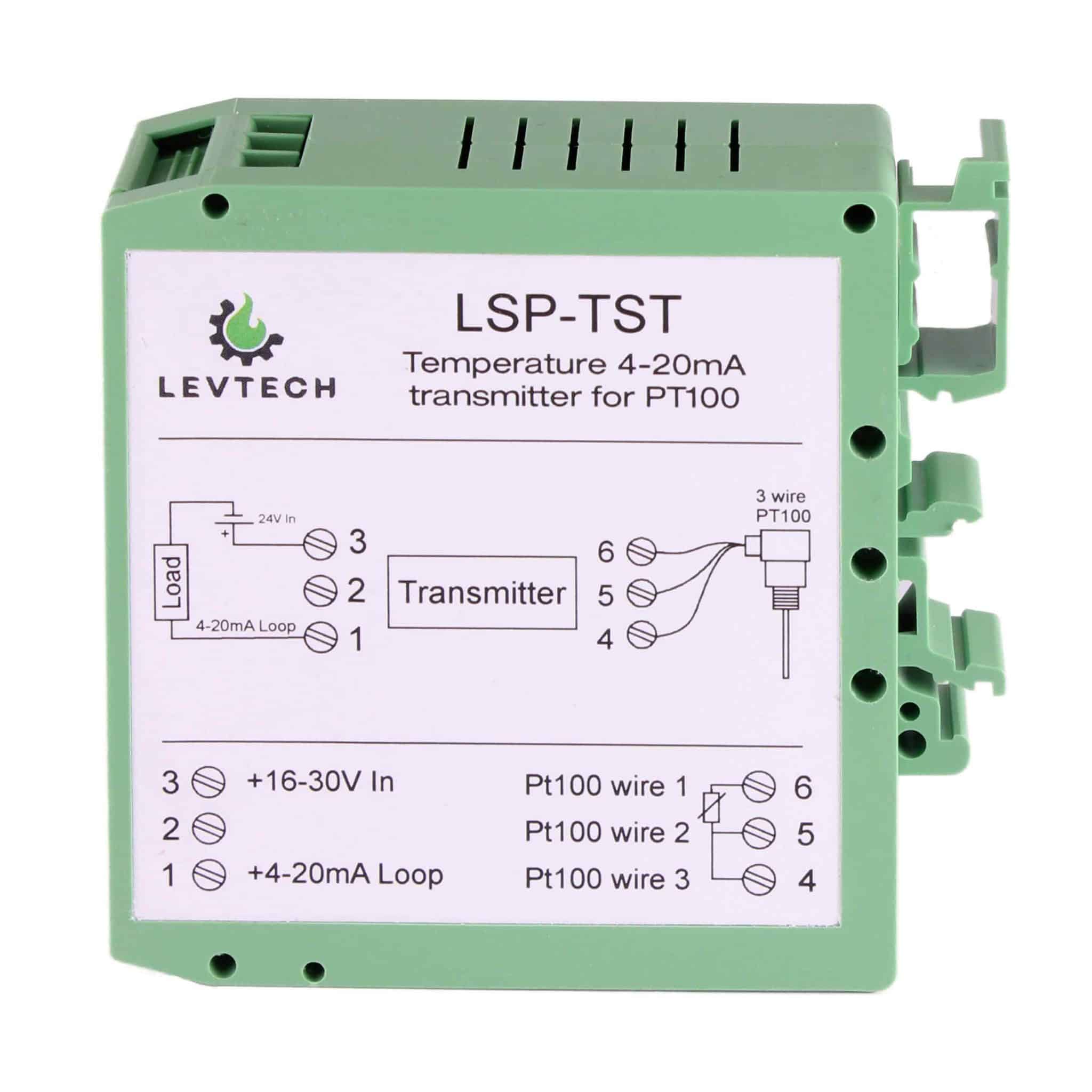 Temperature 420mA or 210V transmitter for Pt100 or Pt1000 Levtech Service & Production