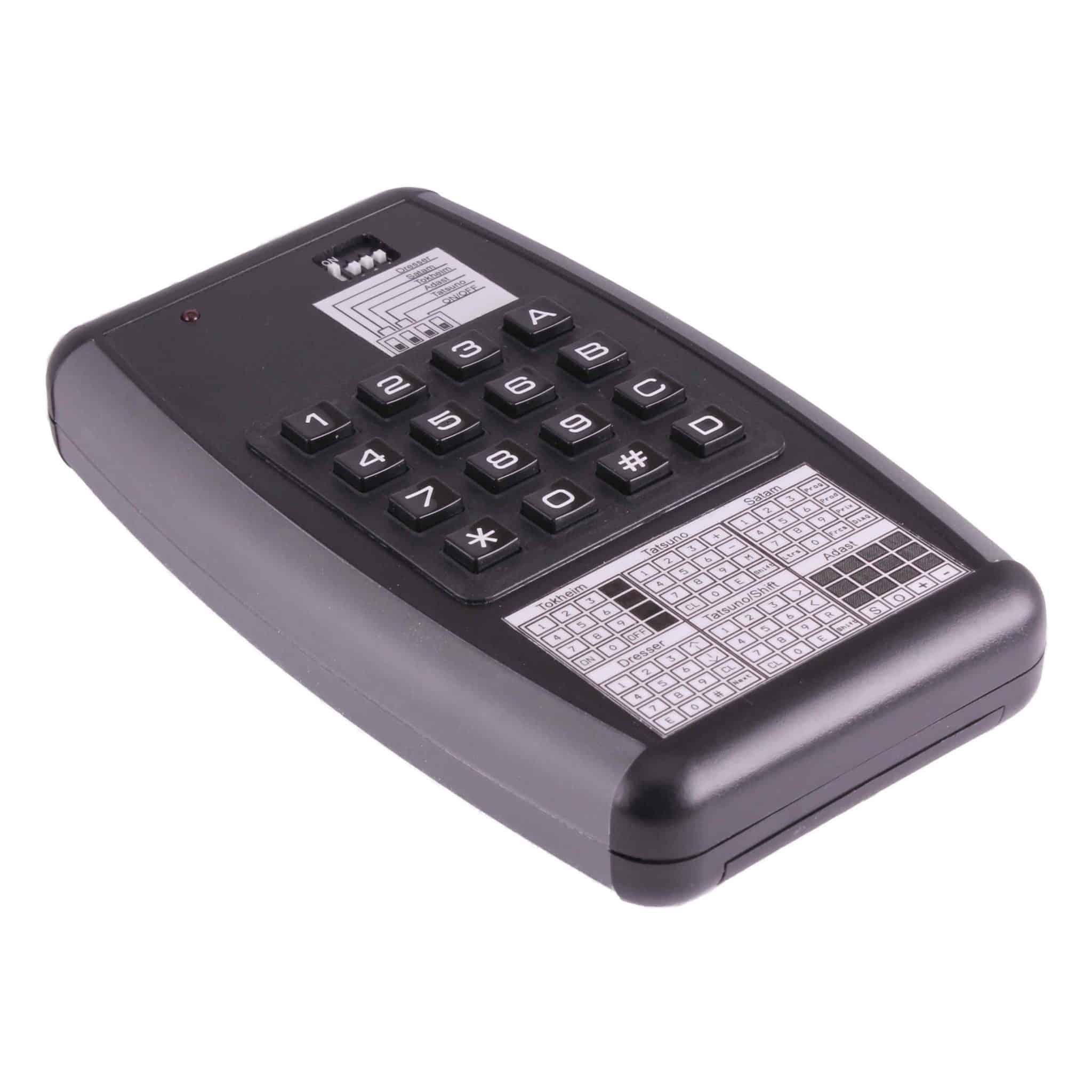 Universal service remote control for fuel pumps (Tokheim, Wayne Dresser