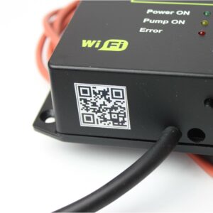 Closeup of QR Code on Solar Controller V2 Wifi