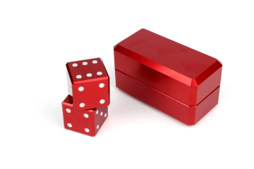 Premium aluminium anodized dice set - 2 dices in box, different colors, can be branded, personalized